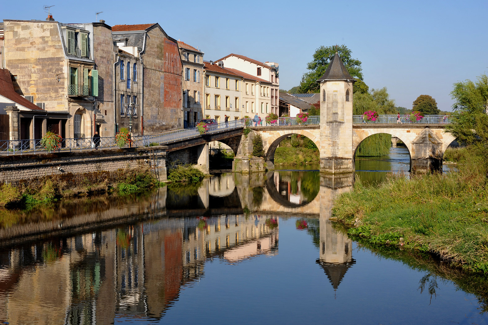 Pont Notre-Dame over the Ornain river in Bar-le-Duc; Meuse, France.